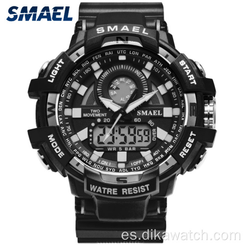 Reloj militar SMAEL para hombre, reloj de cuarzo LED, deportivo